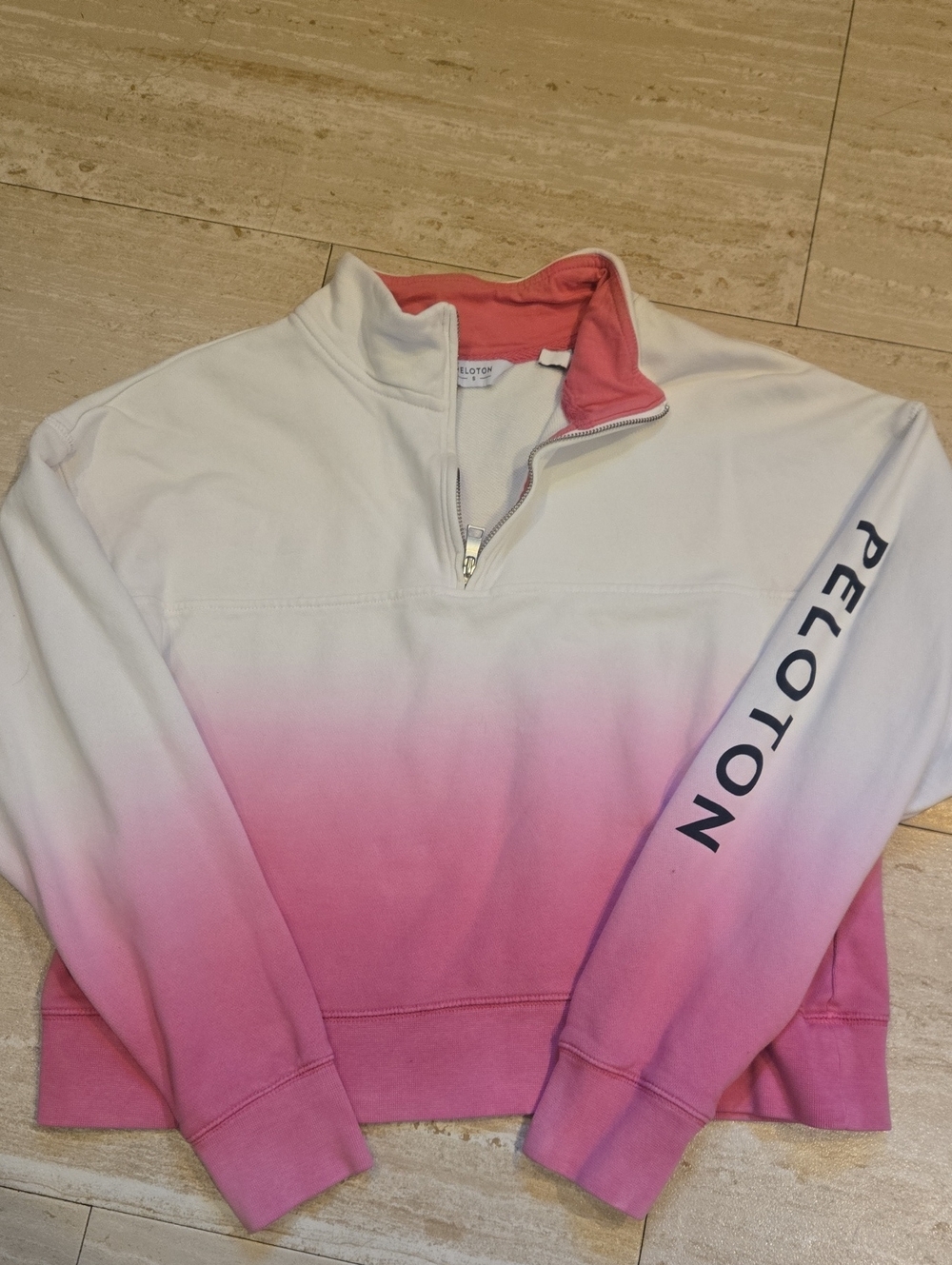 Peloton Pink Ombre 1/4 Zipper Pullover Sweatshirt